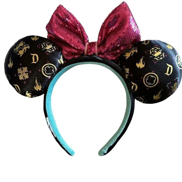 Disneyland Resort Sleeping Beauty Sequin Bow Castle Minnie Mouse Ears Headband - Picture 4 of 4